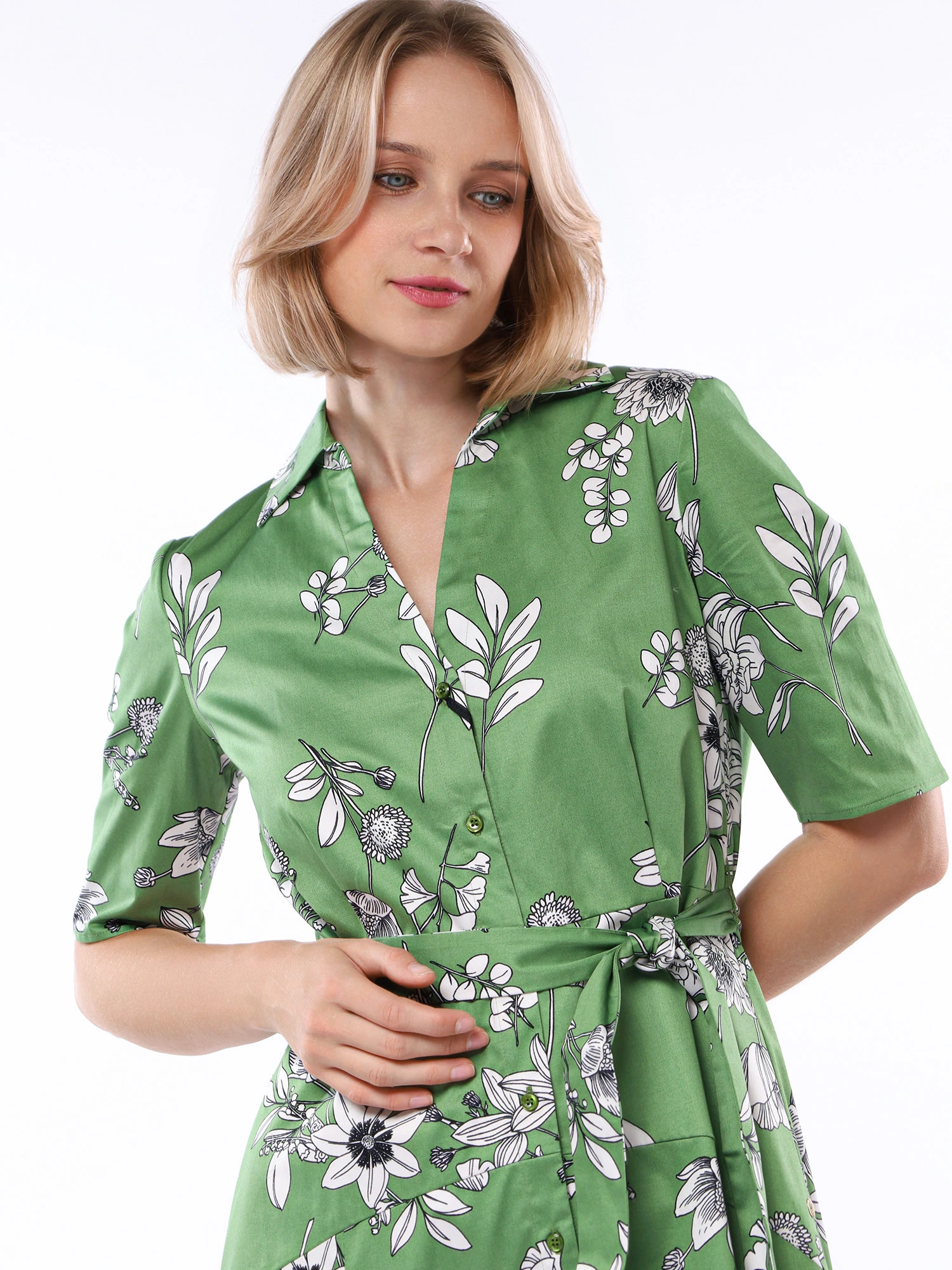 Платье из смесового хлопка с принтом